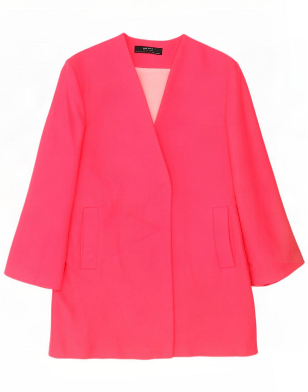 Zara Dame 3/4 ærmet overfrakke UK 12 Medium Pink