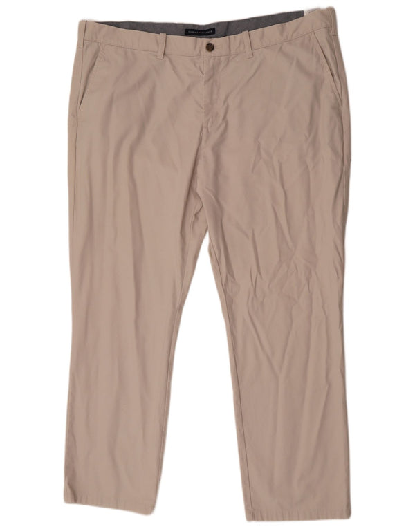 Tommy Hilfiger Straight Chino-bukser til mænd W44 L32 Off White Bomuld