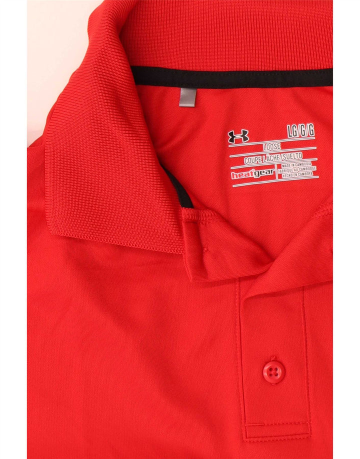 Under Armour Herre Heat Gear Polo Shirt Large Red