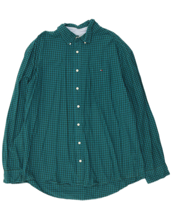 Tommy Hilfiger Herreskjorte 2XL Grøn Gingham Bomuld