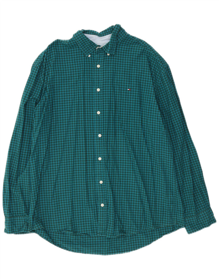 Tommy Hilfiger Herreskjorte 2XL Grøn Gingham Bomuld