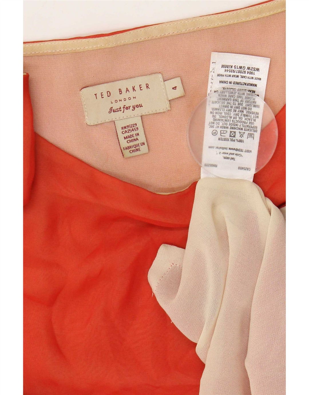 Ted Baker Damevest Top Str. 4 Large Orange Polyester