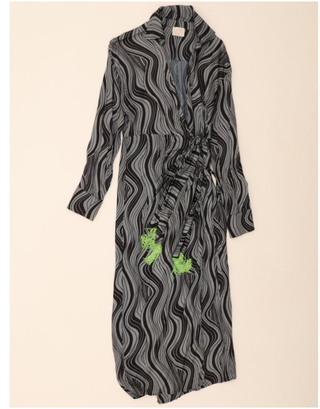 GIULIA GALANTI Womens Wrap Maxi Dress UK 12 Medium Blue Striped Viscose Vintage Giulia Galanti and Second-Hand Giulia Galanti from Messina Hembry 