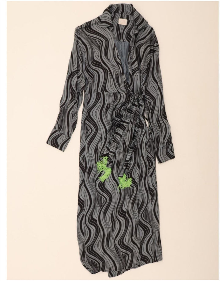 GIULIA GALANTI Womens Wrap Maxi Dress UK 12 Medium Blue Striped Viscose Vintage Giulia Galanti and Second-Hand Giulia Galanti from Messina Hembry 