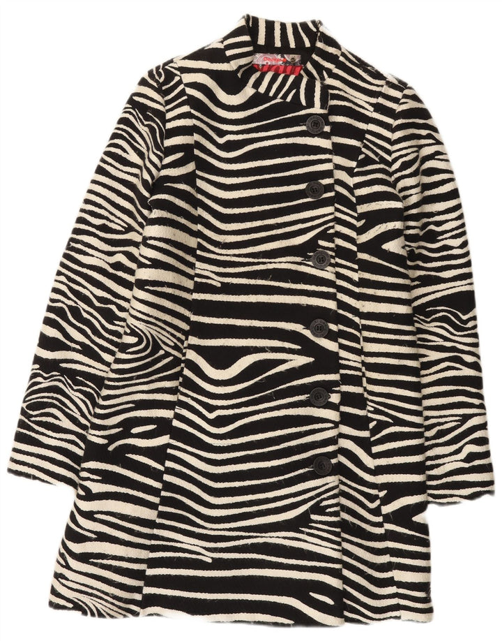 Desigual Dame Overfrakke EU 42 Stort sort dyreprint