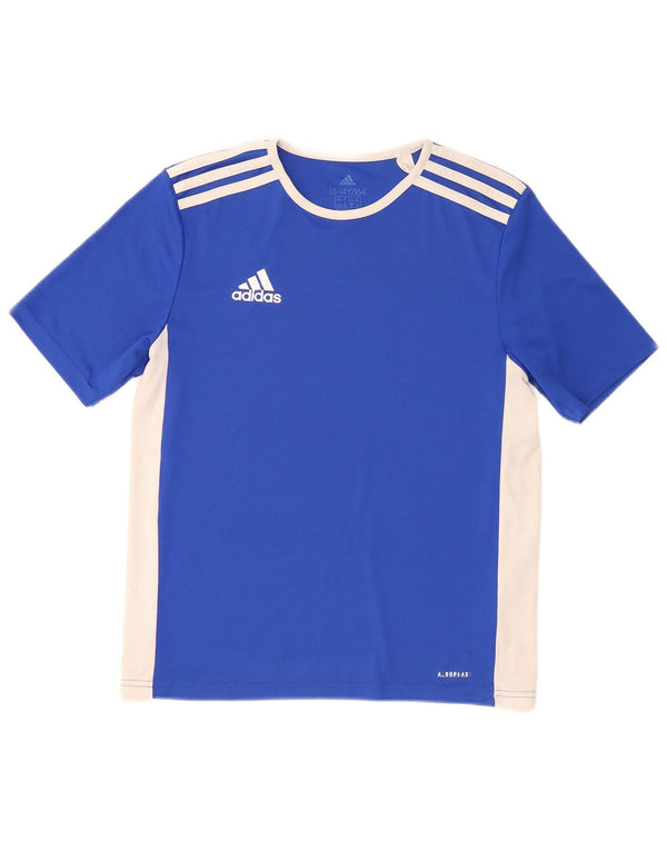 Adidas Boys Aeroready T-Shirt Top 13-14 år Blå Colourblock Polyester