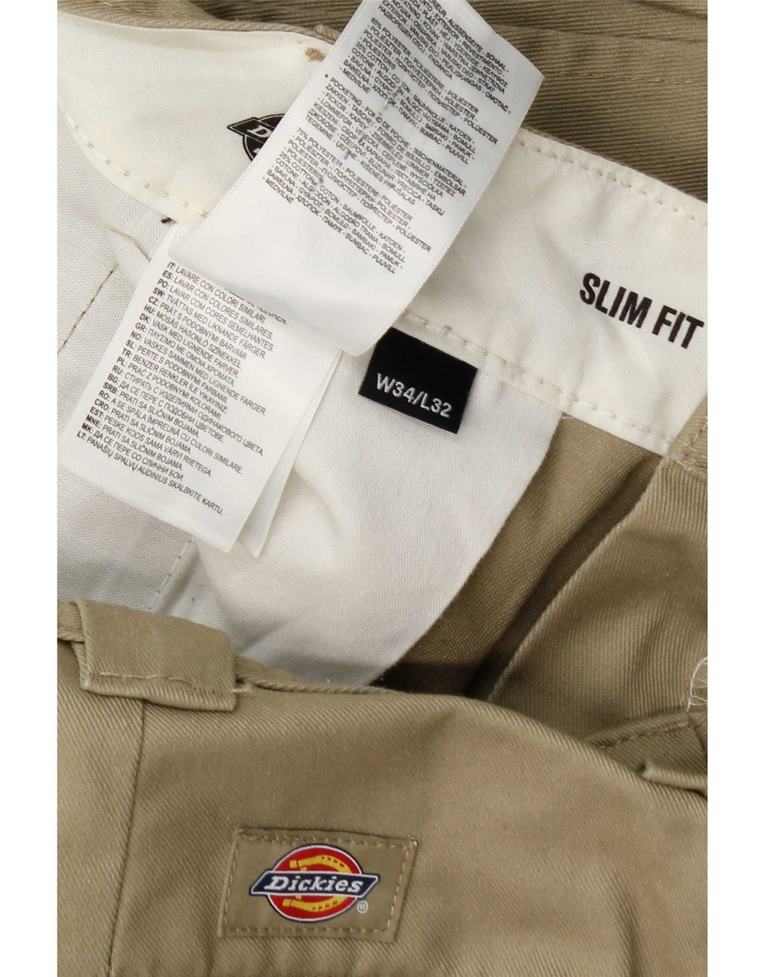 Dickies Herre Slim Fit Chino Bukser W34 L32 Khaki Polyester