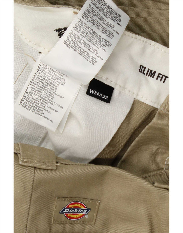 Dickies Herre Slim Fit Chino Bukser W34 L32 Khaki Polyester