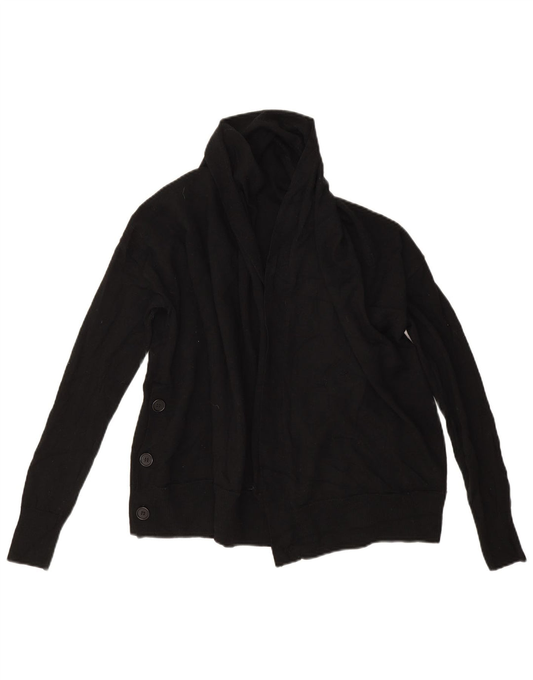 Cos Dame Oversized Open Cardigan Sweater UK 6 XS Sort Uld