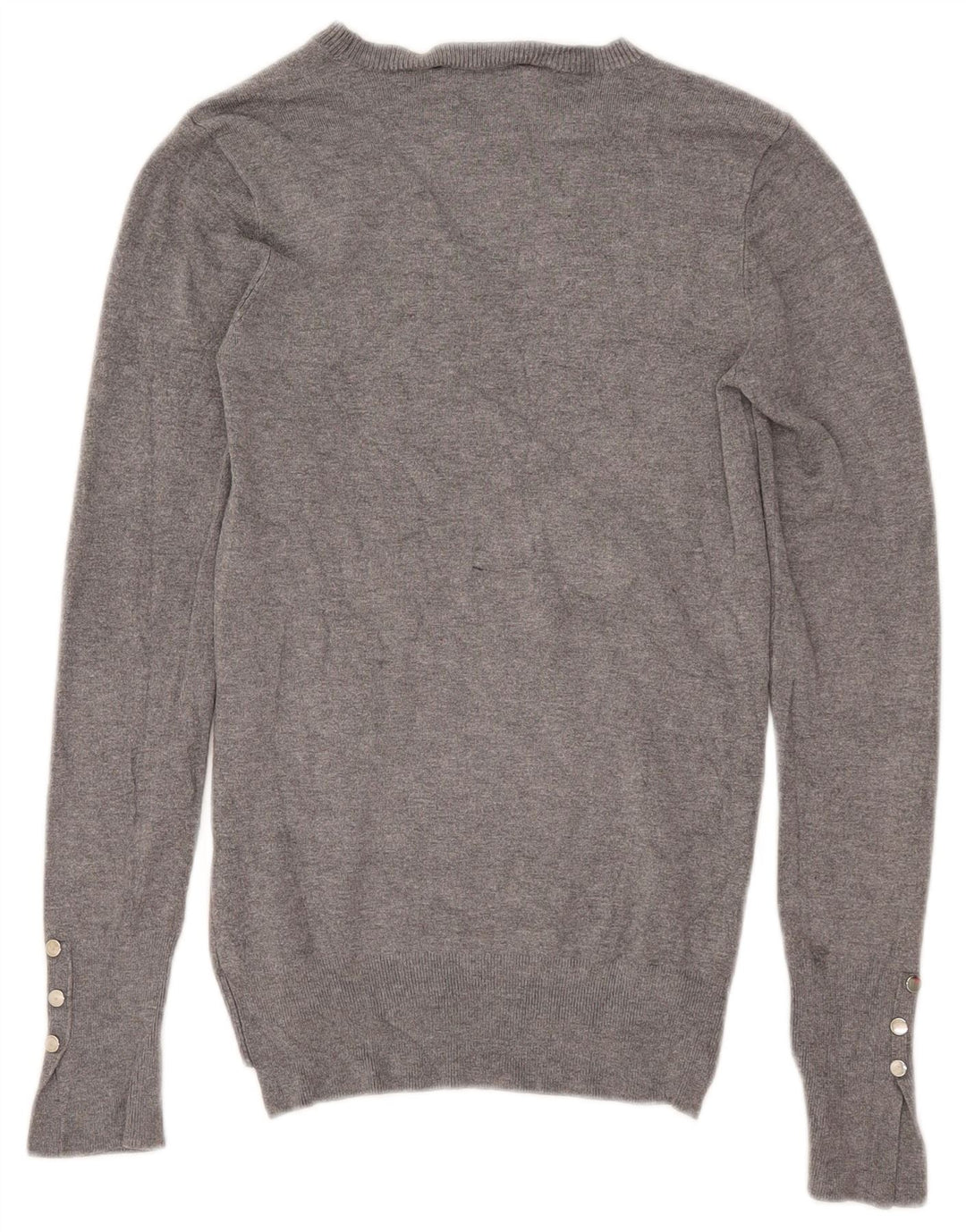 Zara Dame Boat Neck Jumper Sweater UK 12 Medium Grey Flecked