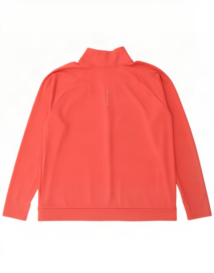 Nike Dame Dri Fit Pullover med lynlås-hals træningsdragt Top UK 18 XL Pink Polyester