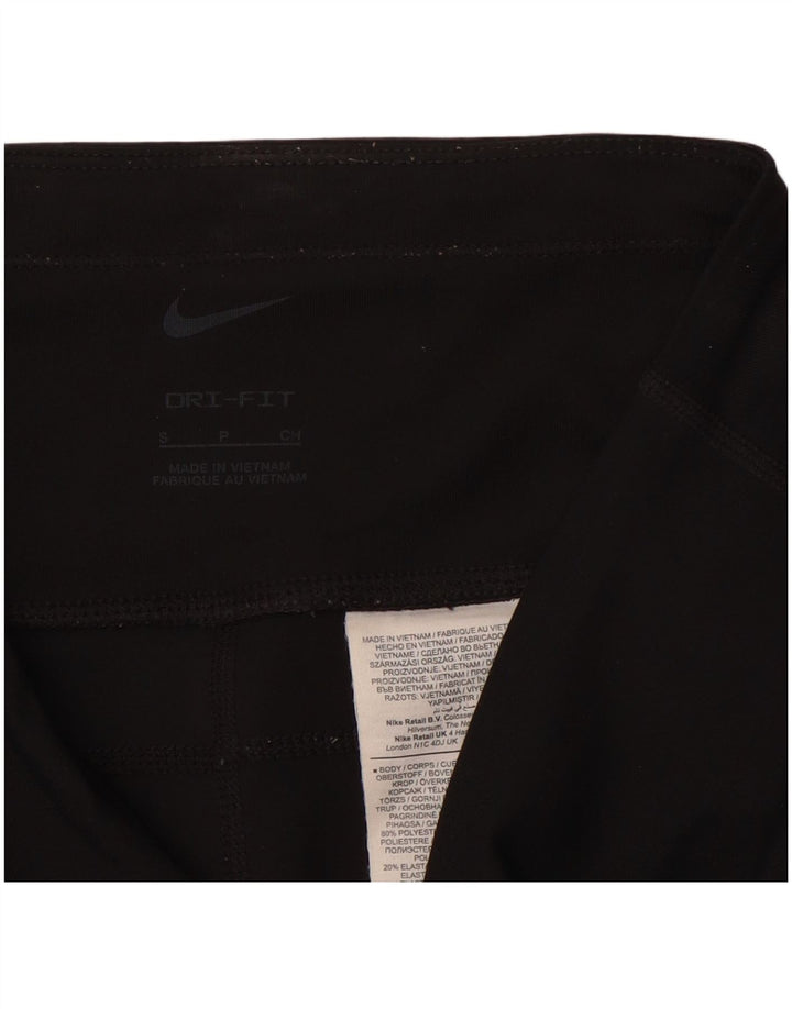 NIKE Womens Dri Fit Graphic Leggings UK 10 Small  Black Polyester