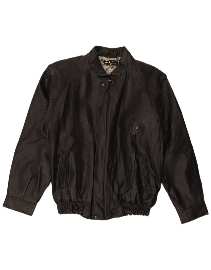 VINTAGE Herre læderjakke UK 42 XL Sort