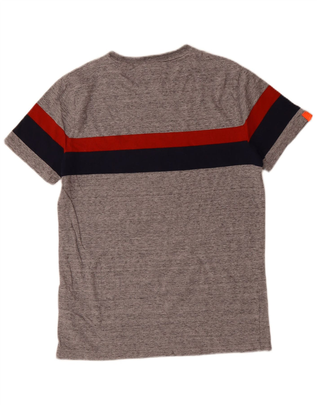 SUPERDRY Herre T-shirt Top Medium Grey Colourblock Bomuld