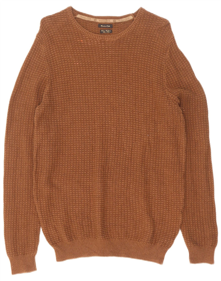 Massimo Dutti Herre sweater med rund hals XL brun bomuld