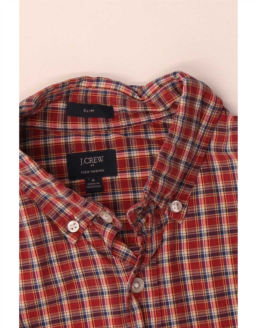 J. CREW Herre Slim Fit skjorte Medium rød ternet bomuld
