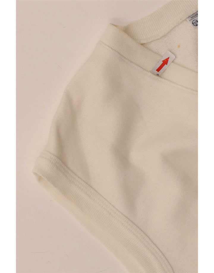 Sergio Tacchini Herre Ærmeløs Sweatshirt Jumper Medium Hvid Akryl