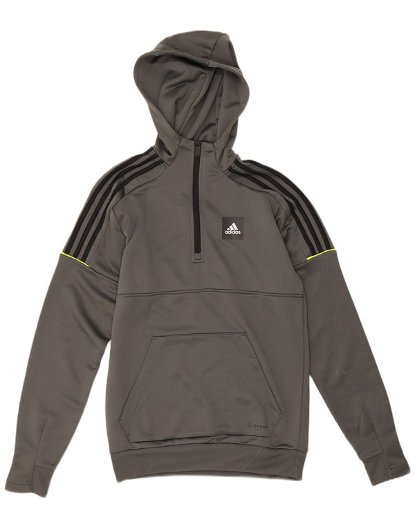 Adidas Aeroready hættetrøje med lynlås til mænd XS Grå polyester