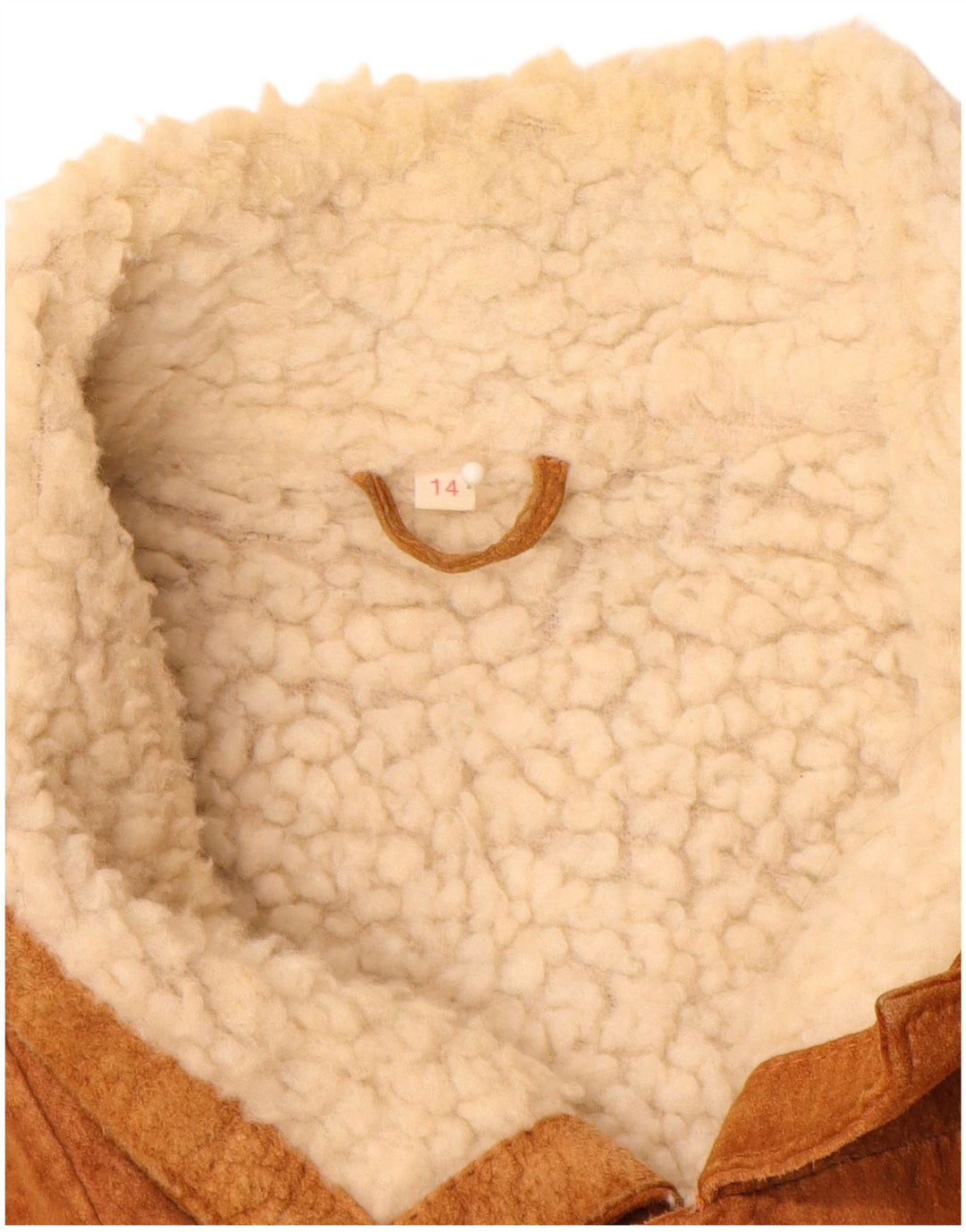 Vintage herre Sherpa ruskindsjakke UK 40 Stor brunt læder