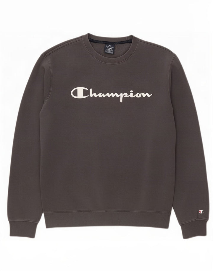 Champion Herre Grafisk Sweatshirt Jumper Stor Grå Bomuld