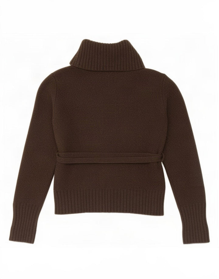 Joules Dame Crop Roll Neck Jumper Sweater UK 12 Medium Khaki Wool