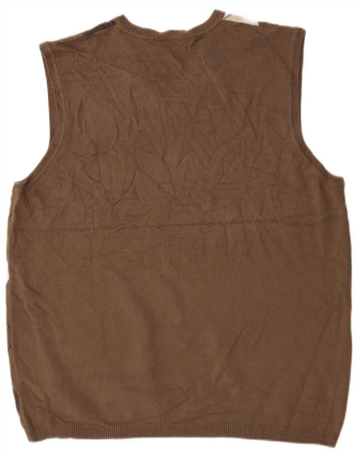 Marks & Spencer Herre Autograph Vest Tank Top Stor Grå Argyle/Diamond