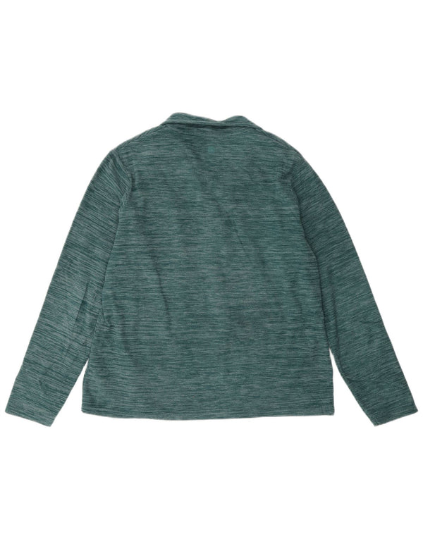 Mountain Warehouse Womens Zip Neck Fleece Jumper UK 16 Large Green Flecked