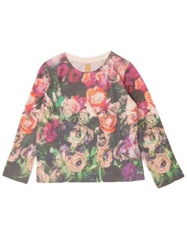 Zara Dame Trafaluc Sweatshirt Jumper UK 14 Medium Multicolored Floral