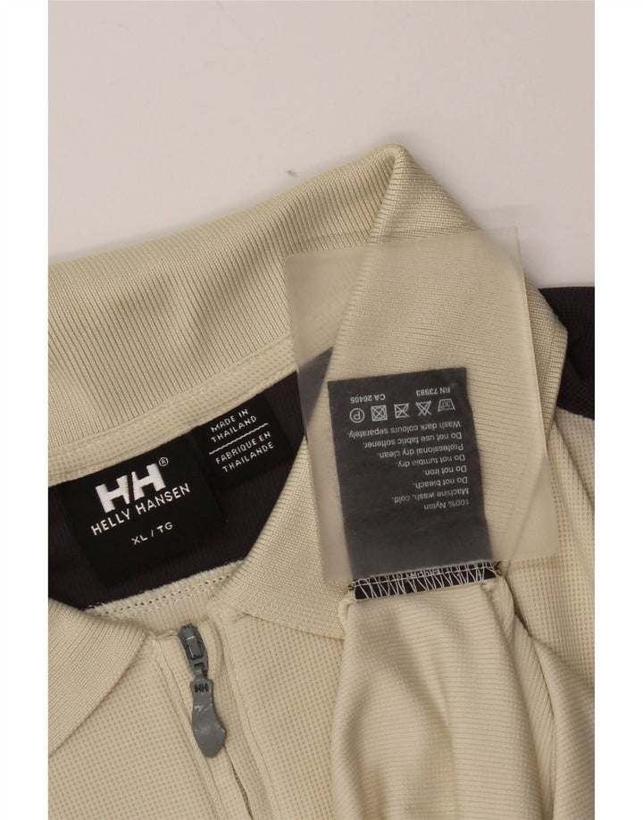 Helly Hansen Polo Shirt til mænd XL Off White Colourblock Nylon