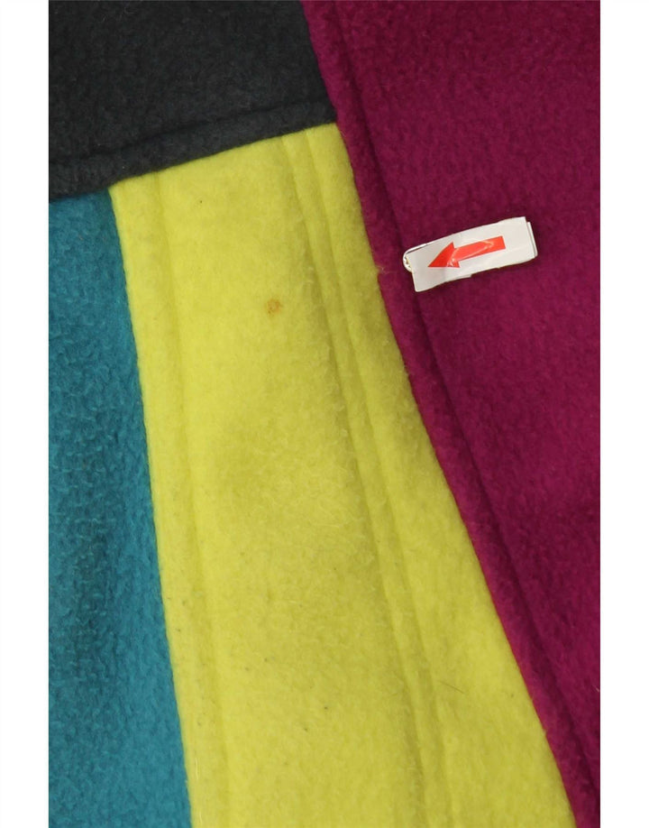 Vintage Herre grafisk fleecejakke UK 40 Stor flerfarvet Colourblock
