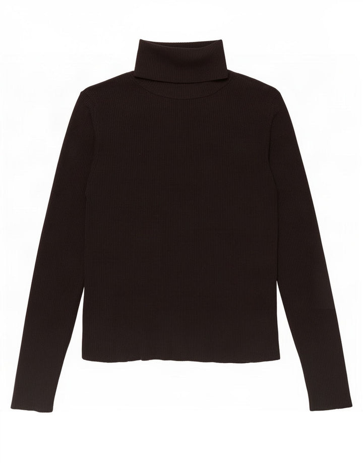 Zara Dame Top Langærmet UK 12 Medium Sort Polyamid