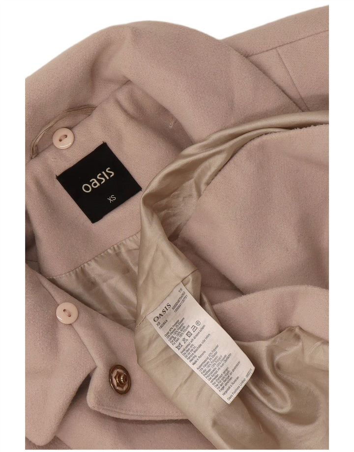 Oasis Dame Overfrakke UK 6 XS Off White Polyester