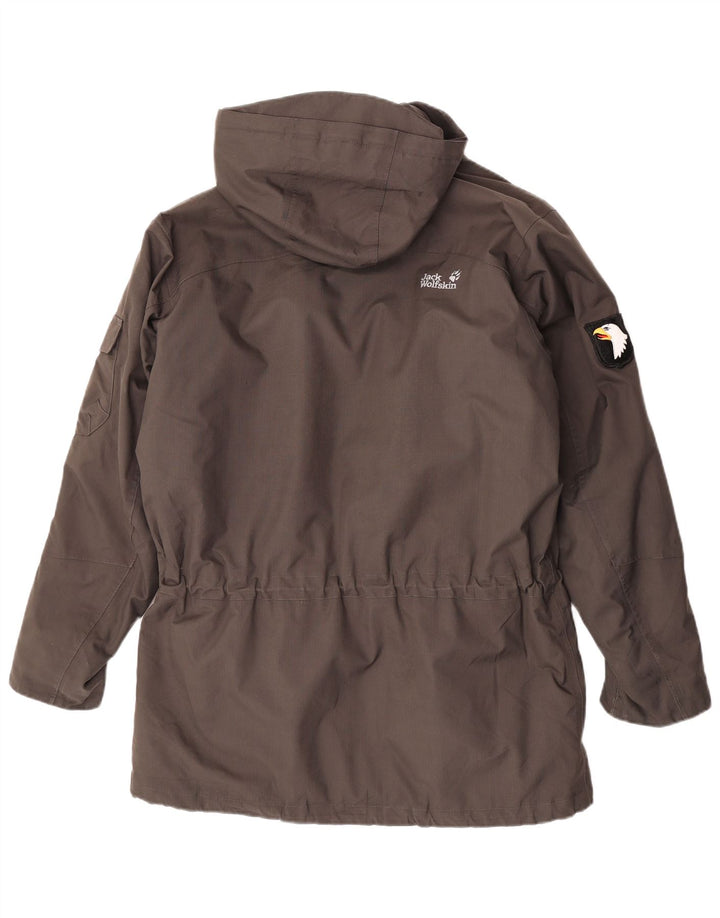 Jack Wolfskin Herre Hooded Windbreaker Coat UK 36/38 Medium Grey Polyester