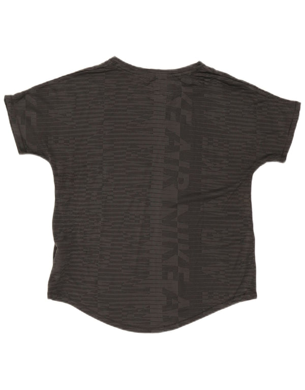 Nike Grafisk T-Shirt Top UK 14 Medium Grå Polyester