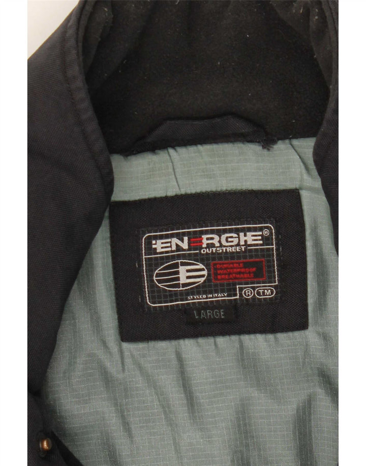 Energie Herre Hooded Windbreaker Jacket UK 40 Large Black