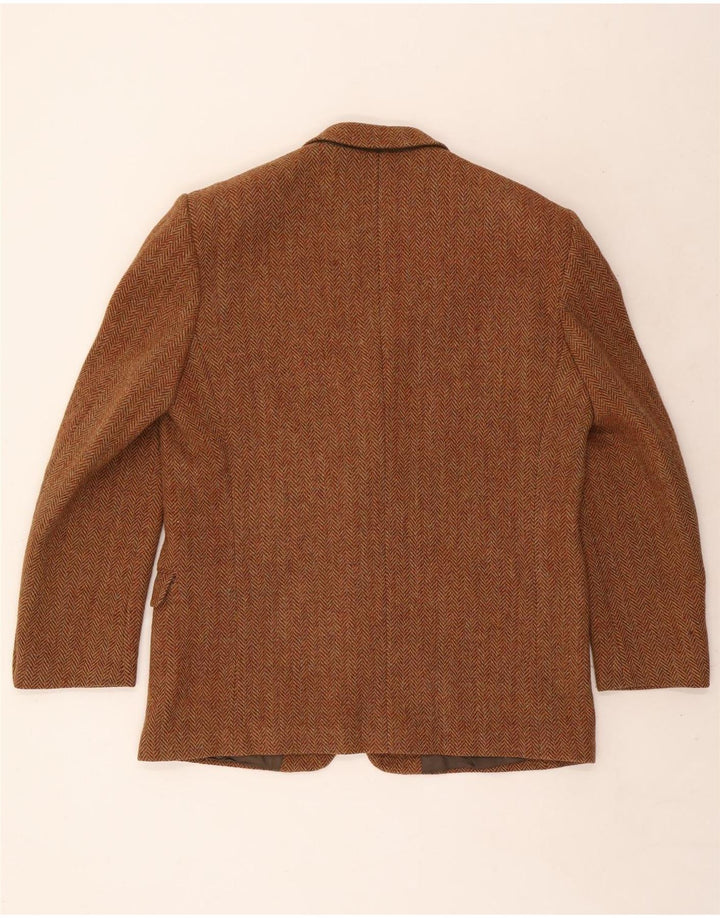 Harris Tweed Herre 2 Button Blazer Jacket IT 54 2XL Brun Sildebensuld