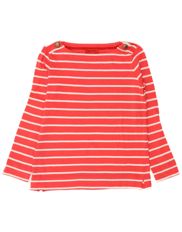 Max & Co. Dame Top Langærmet UK 14 Stor Pink Stribet