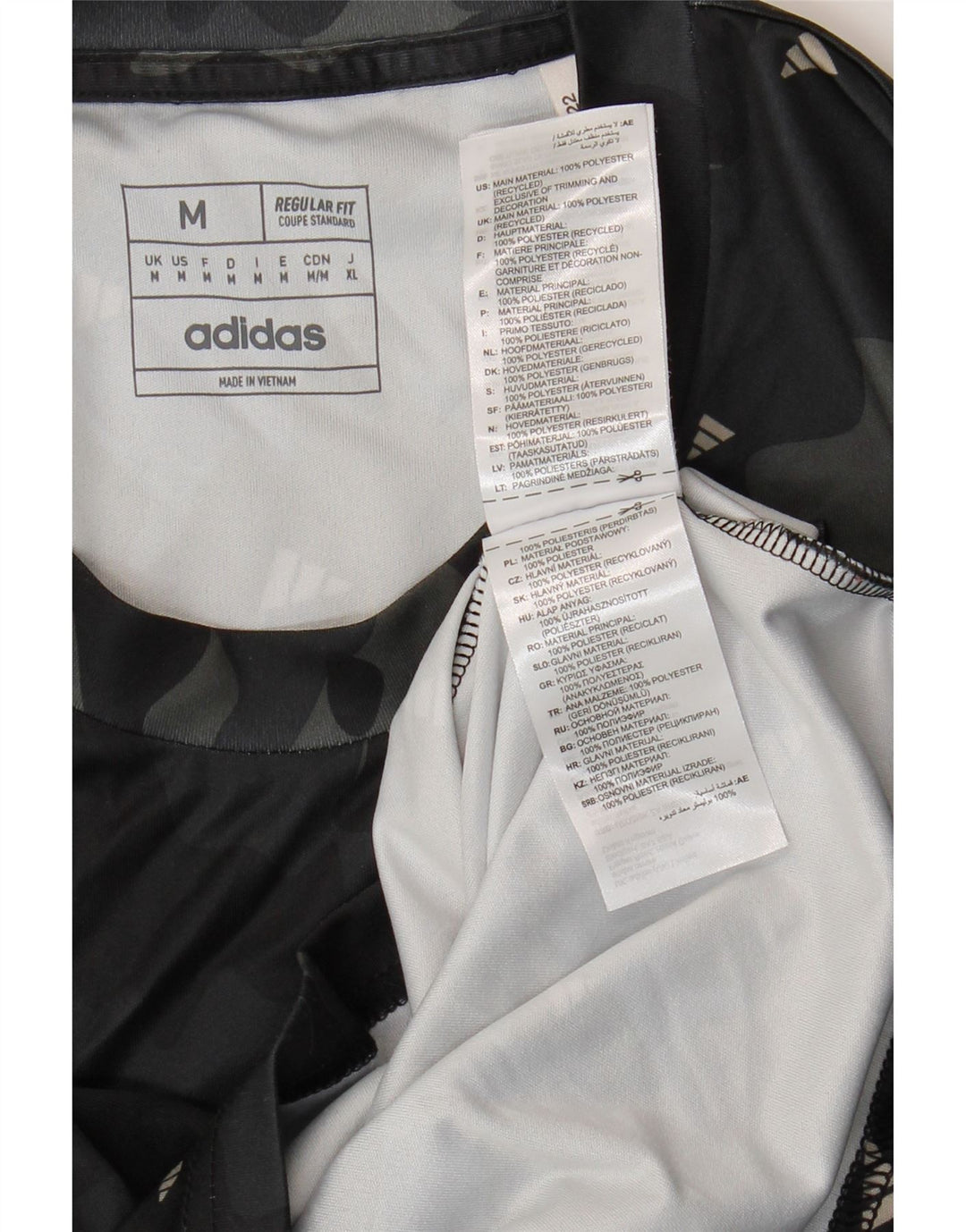 Adidas Herre Aeroready Grafisk T-Shirt Top Medium Sort Camouflage Polyester