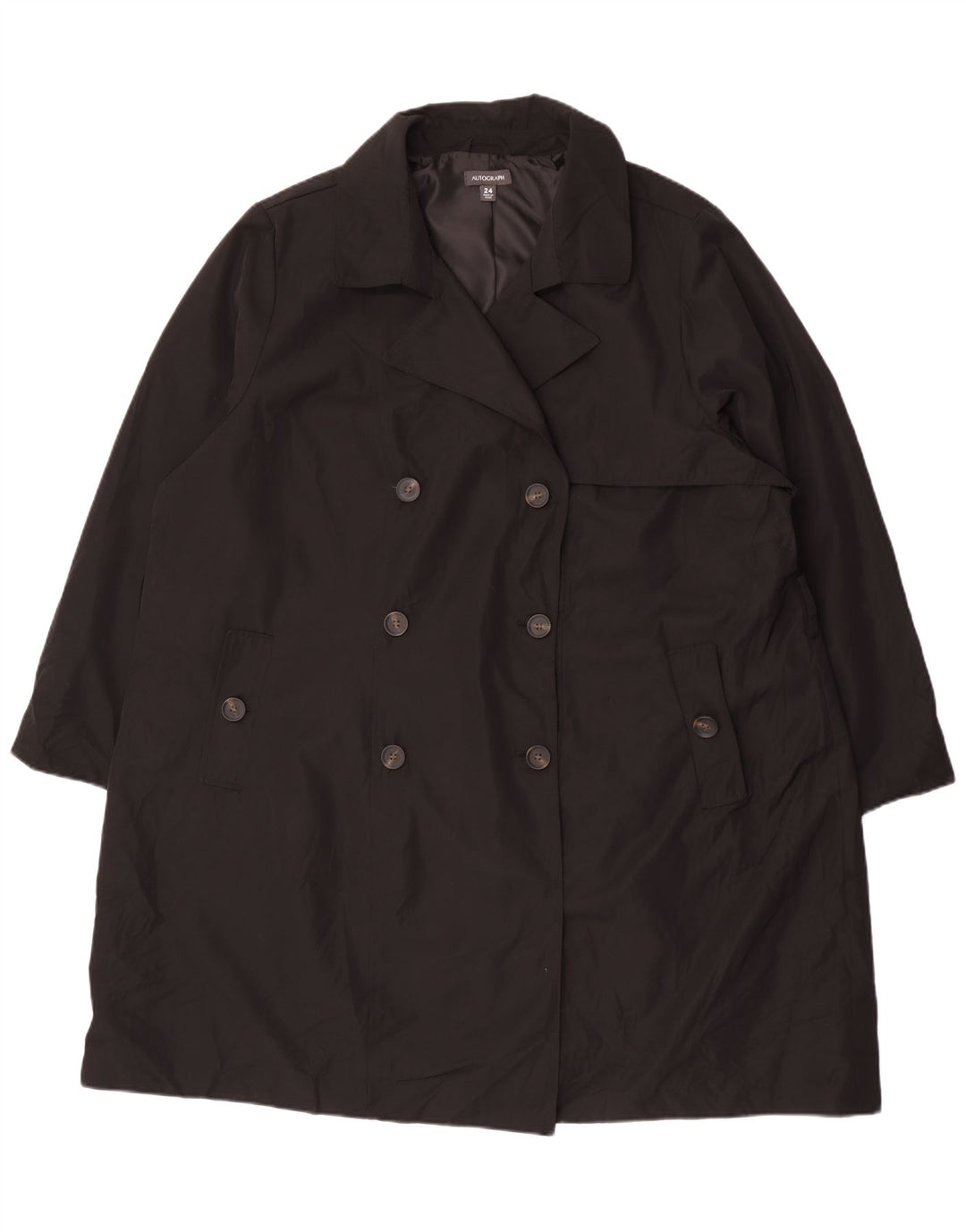 Marks & Spencer Womens Autograph Trench Coat UK 24 4XL Sort Polyester