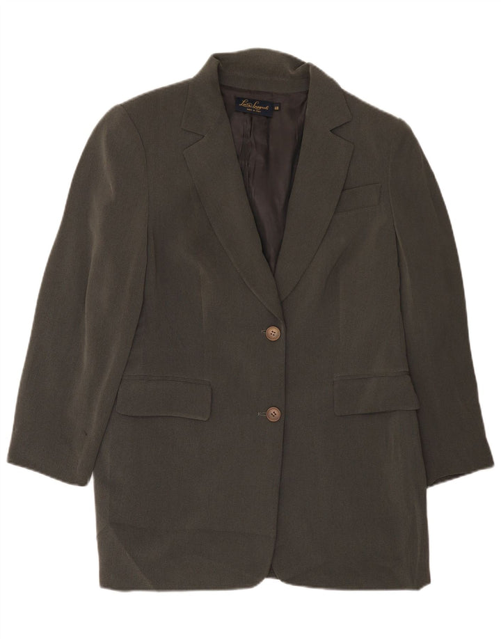 Luisa Spagnoli Dame Longline 2-knaps blazerjakke IT 48 XL Grå Acetat