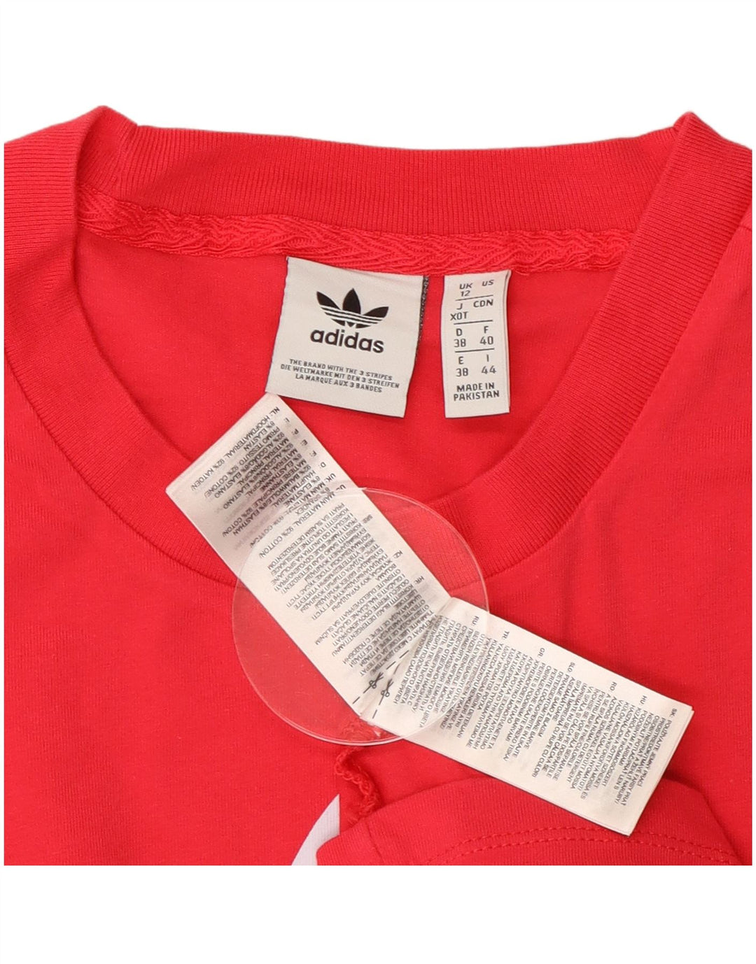 ADIDAS Grafisk T-shirt top til kvinder UK 12 Medium Pink Bomuld