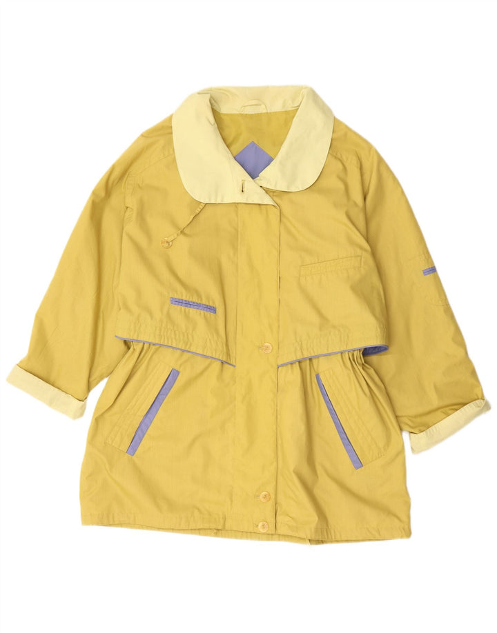 Vintage Kvinder Utility Jacket UK 14 Medium Gul Polyester