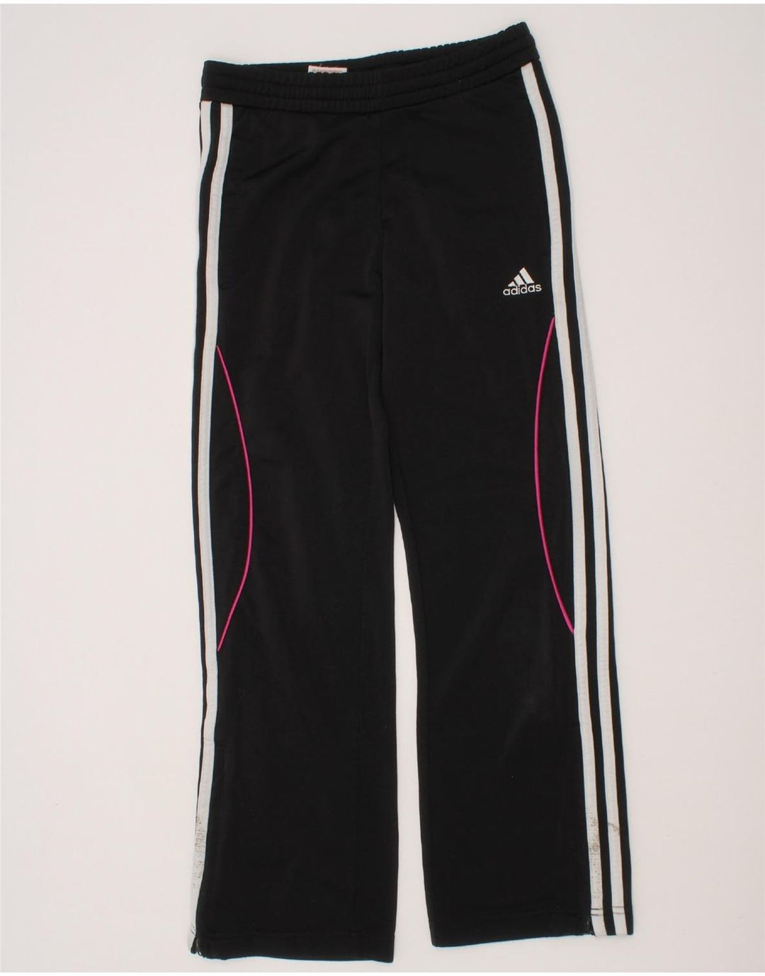 ADIDAS Girls Tracksuit Trousers 9-10 Years  Black Polyester Vintage Adidas and Second-Hand Adidas from Messina Hembry 