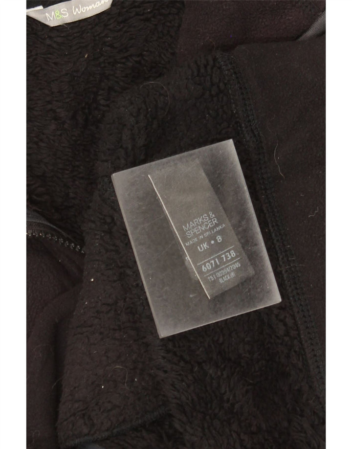 Marks & Spencer Sherpa Fleecejakke til kvinder UK 8 Lille sort polyester
