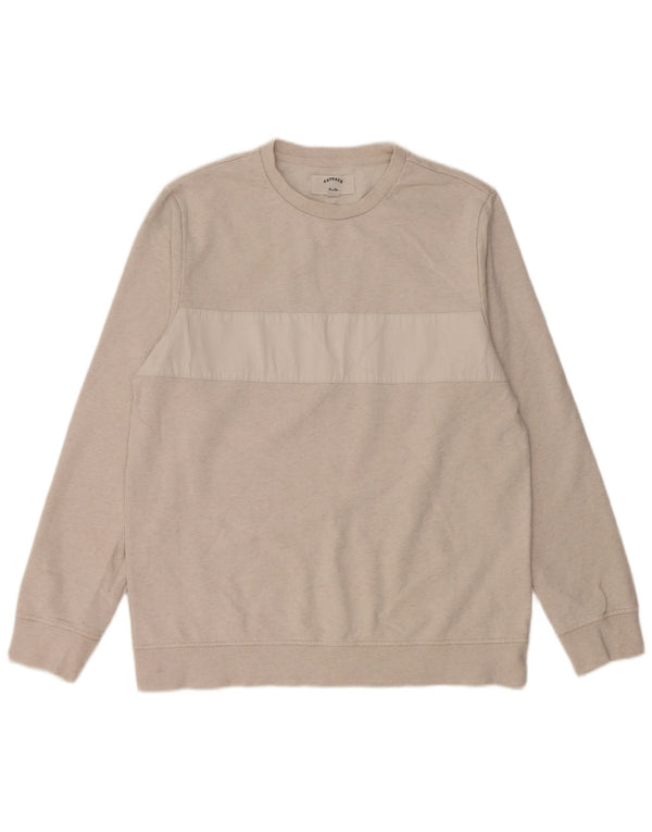 Fat Face Womens Folk Sweatshirt Jumper UK 14 Medium Beige Flecked Bomuld