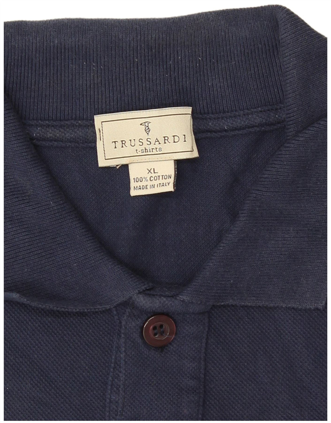 Trussardi herre poloshirt XL marineblå bomuld