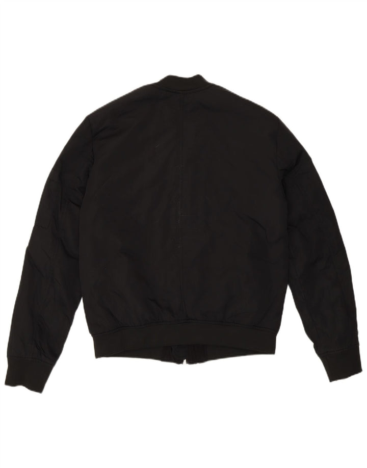 Zara Womens Loose Fit Bomber Jacket UK 4 XS Sort Polyester Moderne