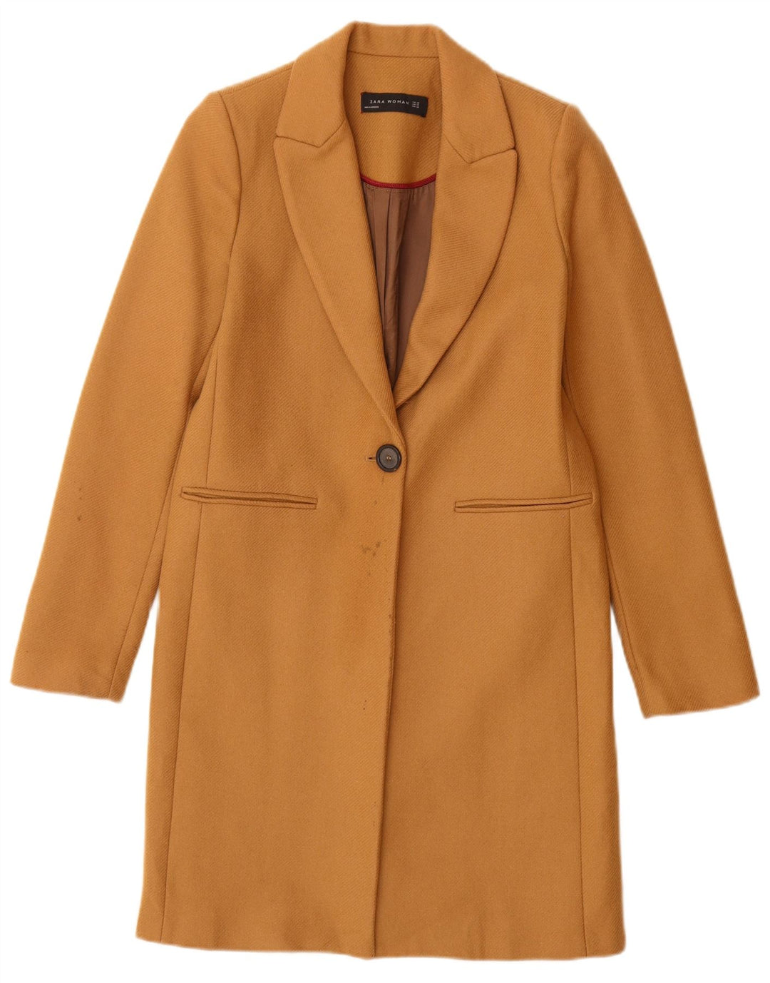 Zara Dame Overfrakke UK 6 XS Brun Uld