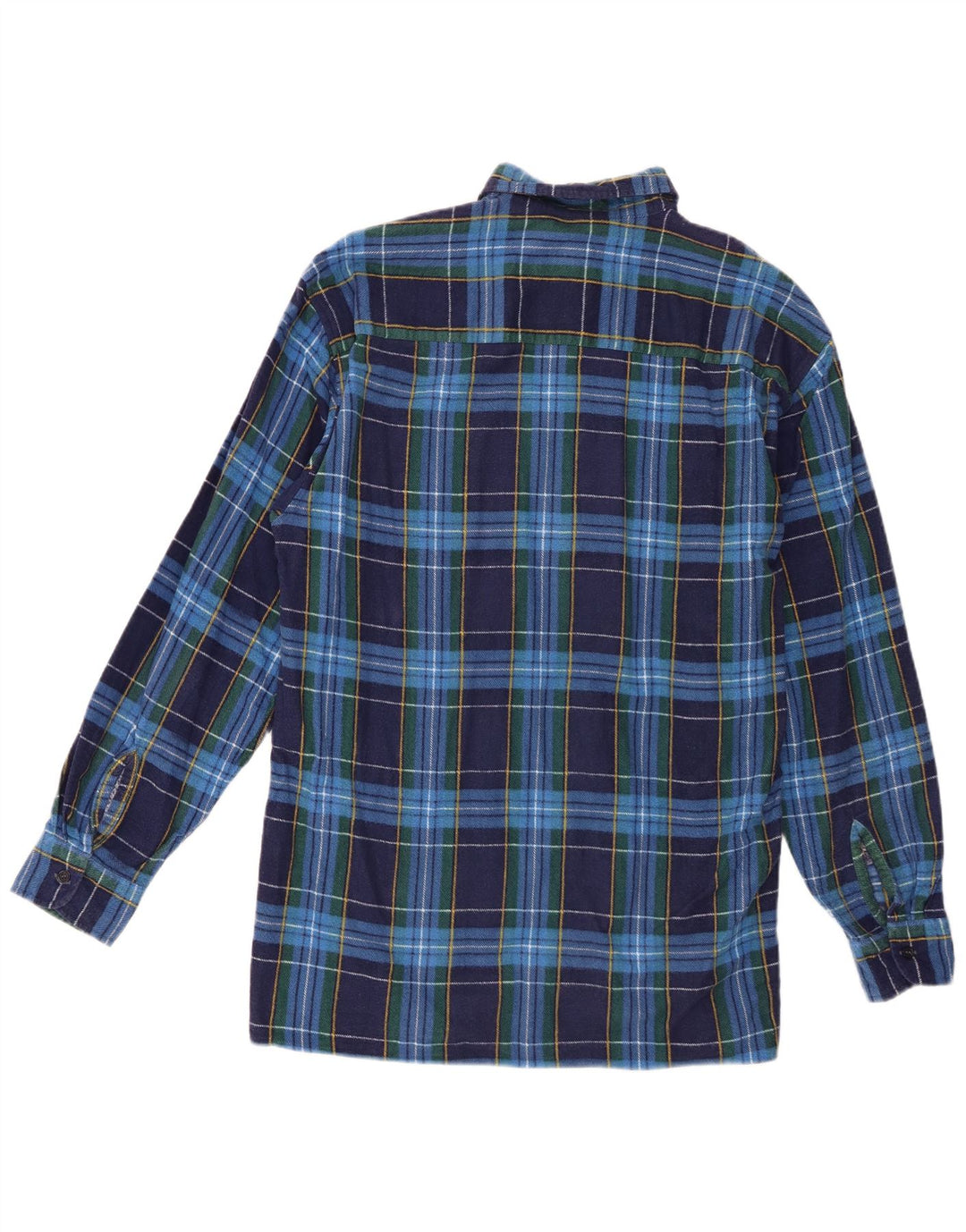 Vintage herre flannel skjorte størrelse 41/42 Stor blå ternet bomuld