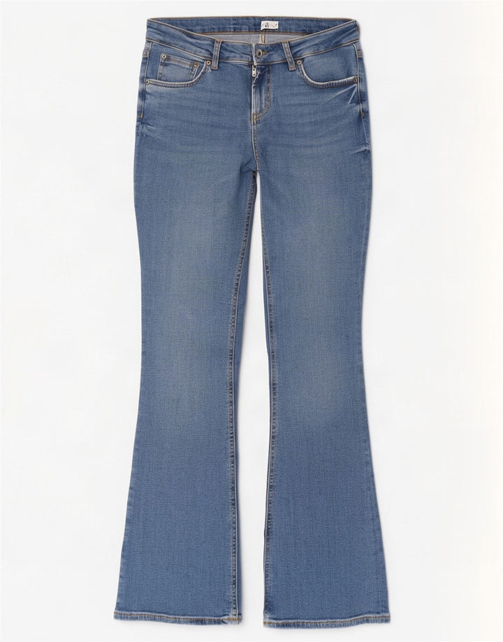 Zara Dame Flared Jeans EU 38 Small W28 L32 Blå Bomuld